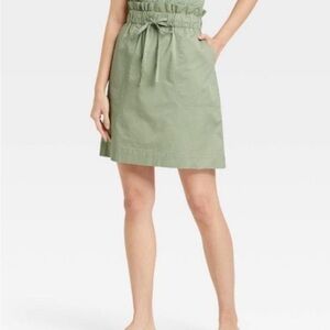 Women’s Utility Mini A-Line Skirt Drawstring Waist - A New Day™ Tan Size XS